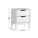 White |#| Wooden Night Stand for Kids Bedroom with 2 Storage Drawers in White