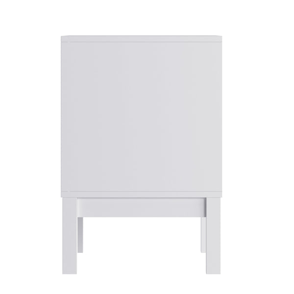 White |#| Wooden Night Stand for Kids Bedroom with 2 Storage Drawers in White
