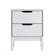 White |#| Wooden Night Stand for Kids Bedroom with 2 Storage Drawers in White