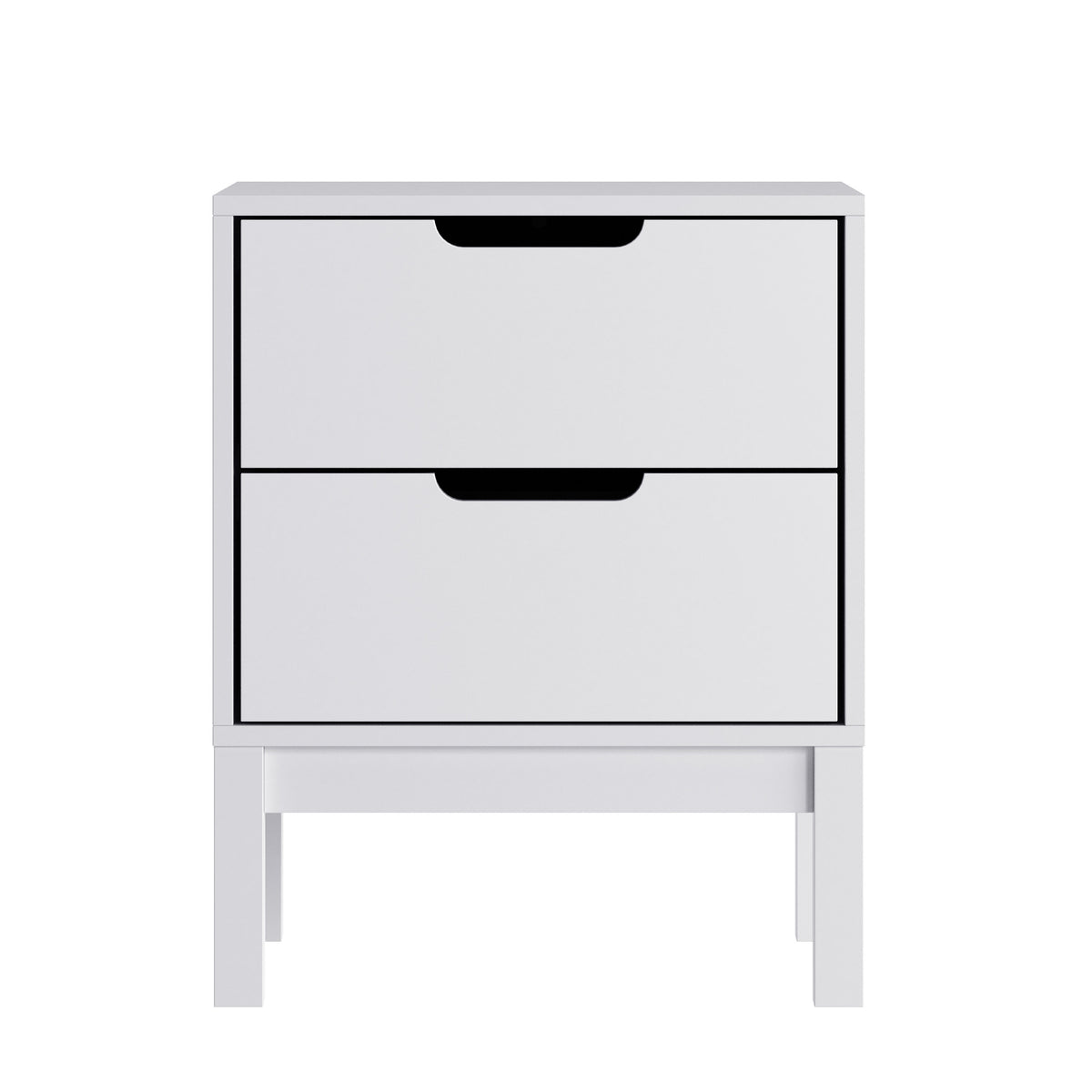 White |#| Wooden Night Stand for Kids Bedroom with 2 Storage Drawers in White