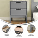 Gray |#| Wooden Night Stand for Kids Bedroom with 2 Storage Drawers in Gray