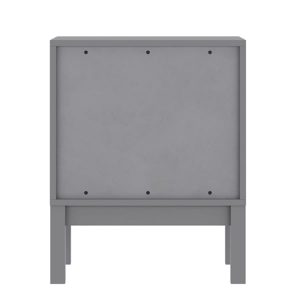 Gray |#| Wooden Night Stand for Kids Bedroom with 2 Storage Drawers in Gray