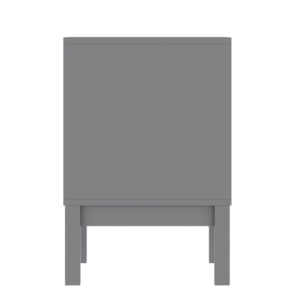 Gray |#| Wooden Night Stand for Kids Bedroom with 2 Storage Drawers in Gray
