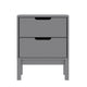 Gray |#| Wooden Night Stand for Kids Bedroom with 2 Storage Drawers in Gray