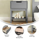Gray |#| Wooden Night Stand for Kids Bedroom with Storage Drawer and Shelf in Gray