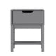 Gray |#| Wooden Night Stand for Kids Bedroom with Storage Drawer and Shelf in Gray