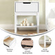 White |#| Wooden Night Stand for Kids Bedroom with Storage Drawer and Shelf in White