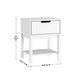 White |#| Wooden Night Stand for Kids Bedroom with Storage Drawer and Shelf in White