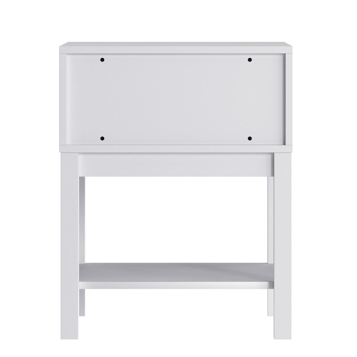 White |#| Wooden Night Stand for Kids Bedroom with Storage Drawer and Shelf in White