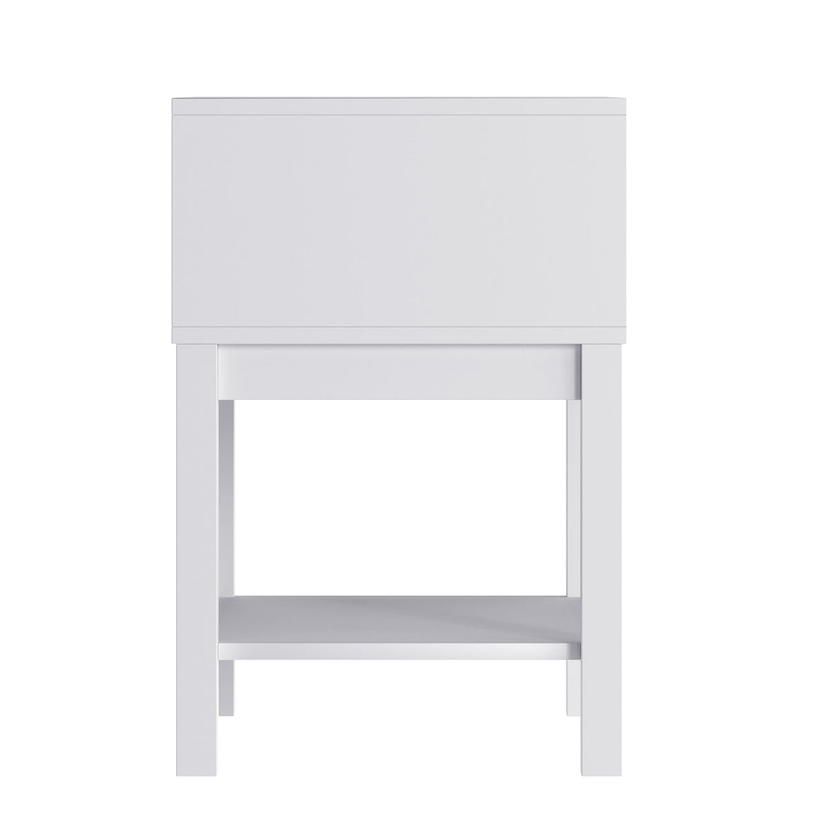 White |#| Wooden Night Stand for Kids Bedroom with Storage Drawer and Shelf in White