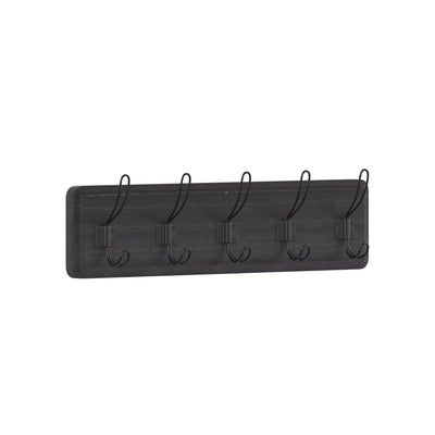 Daly Wall Mounted Solid Pine Wood Storage Rack with 5 Hanging Hooks For Entryway, Kitchen, Bathroom - View 1