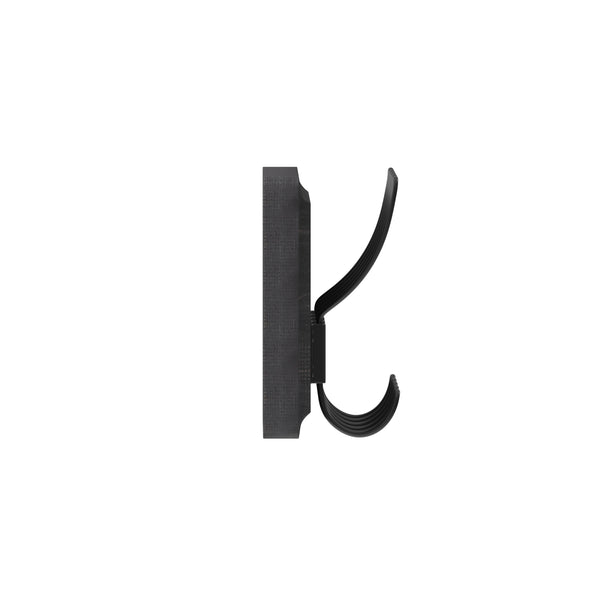 Black Wash |#| Vintage Wall Mounted Coat Rack with 5 Coat Hooks in Black Finish