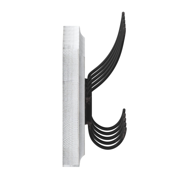 White Wash |#| Vintage Wall Mounted Coat Rack with 5 Coat Hooks in Whitewashed Finish