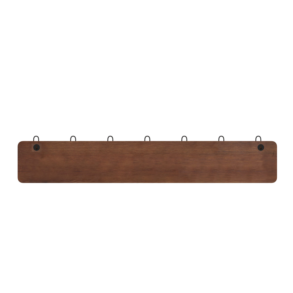 Rustic Brown |#| Vintage Wall Mounted Storage Rack with 7 Hooks in Rustic Brown Finish