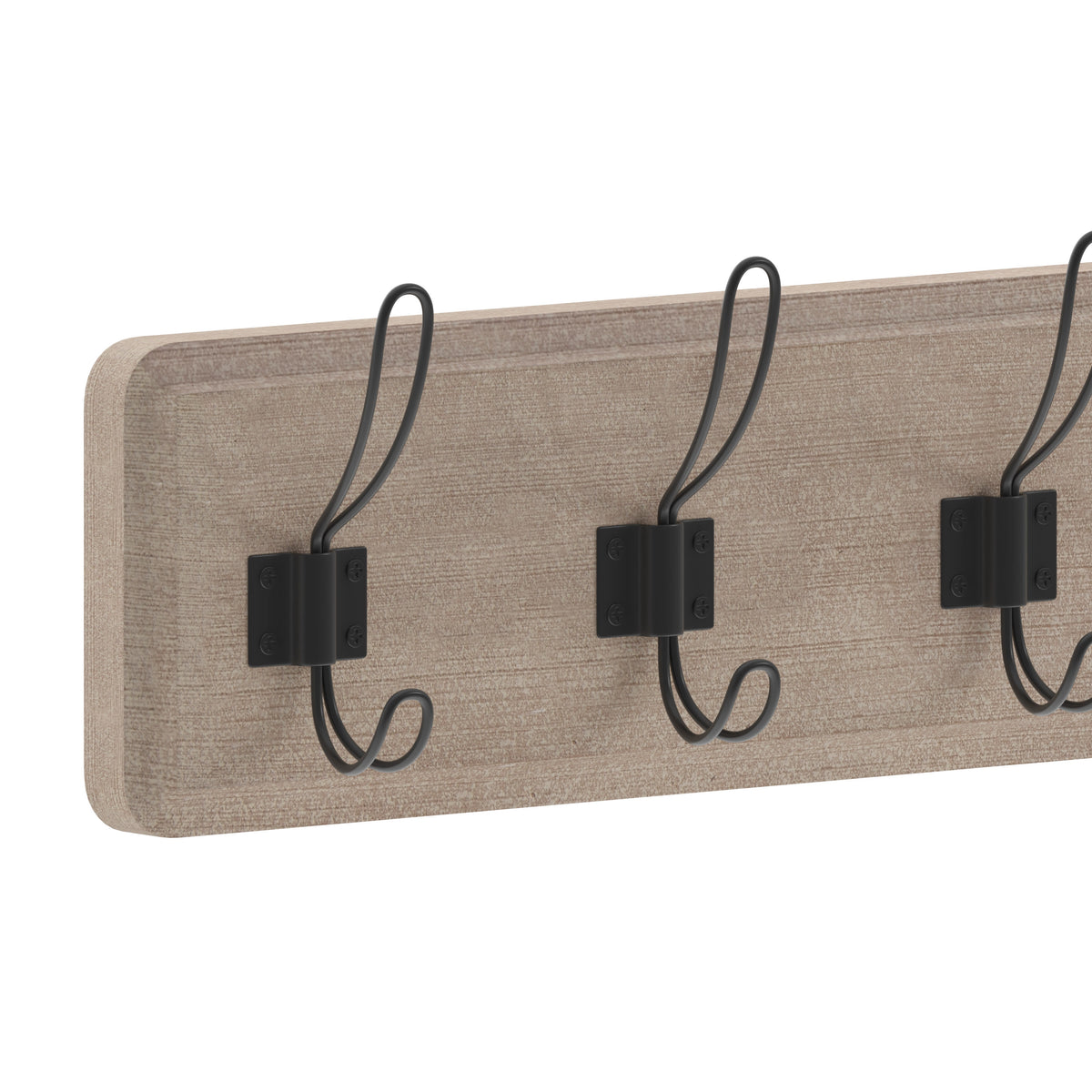 Weathered Brown |#| Vintage Wall Mounted Storage Rack with 7 Hooks in Weathered Brown Finish