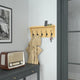 Bamboo |#| Wall Mounted Coat Rack with Upper Shelf and Coat Hooks in Bamboo Finish