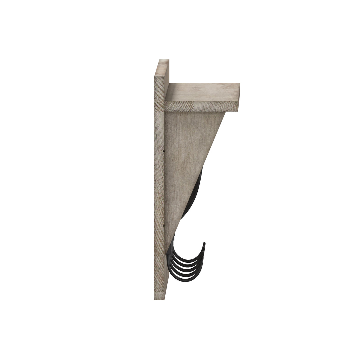 Weathered Brown |#| Wall Mounted Coat Rack with Upper Shelf and Coat Hooks in Weathered Finish