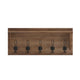Rustic Brown |#| Wall Mounted Coat Rack with Upper Shelf and Coat Hooks in Rustic Brown Finish