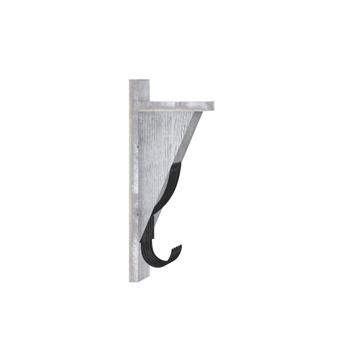 White Wash |#| Wall Mounted Coat Rack with Upper Shelf and Coat Hooks in Whitewashed Finish