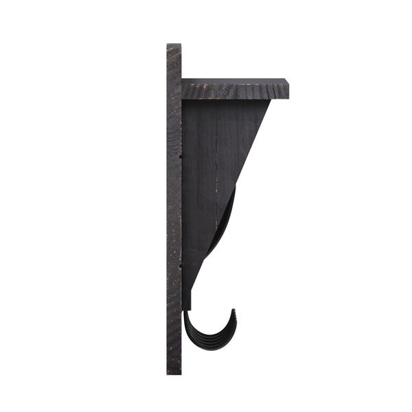 Black Wash |#| Wall Mounted Coat Rack with Upper Shelf and Coat Hooks in Black Wash Finish