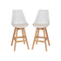 Dana Set of 2 Commercial Grade Modern Counter Stools with Cushioned Seat and Wooden Frame