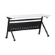 White Top/Black Frame |#| Commercial Nesting Flip Training Table with Steel Frame and Y-Legs in White/Blk