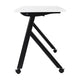 White Top/Black Frame |#| Commercial Nesting Flip Training Table with Steel Frame and Y-Legs in White/Blk