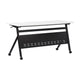 White Top/Black Frame |#| Commercial Nesting Flip Training Table with Steel Frame and Y-Legs in White/Blk