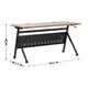 Walnut Top/Black Frame |#| Commercial Nesting Flip Training Table with Steel Frame and Y-Legs in Walnut/Blk