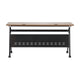 Walnut Top/Black Frame |#| Commercial Nesting Flip Training Table with Steel Frame and Y-Legs in Walnut/Blk