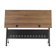 Walnut Top/Black Frame |#| Commercial Nesting Flip Training Table with Steel Frame and Y-Legs in Walnut/Blk