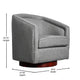 Gray |#| Traditional Club Style Accent Chair with 360° Swivel Metal Base in Gray Fabric