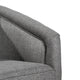 Gray |#| Traditional Club Style Accent Chair with 360° Swivel Metal Base in Gray Fabric