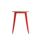 Brown/Red |#| 23.75inch RD Commercial Poly Resin Restaurant Table with Steel Frame-Brown/Red