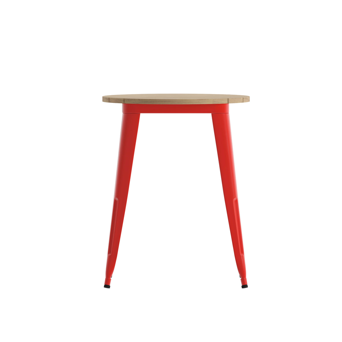 Brown/Red |#| 23.75inch RD Commercial Poly Resin Restaurant Table with Steel Frame-Brown/Red