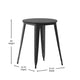 Black |#| 23.75inch RD Commercial Poly Resin Restaurant Table with Steel Frame-Black/Black