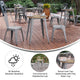 Brown/Silver |#| 23.75inch RD Commercial Poly Resin Restaurant Table with Steel Frame-Brown/Silver