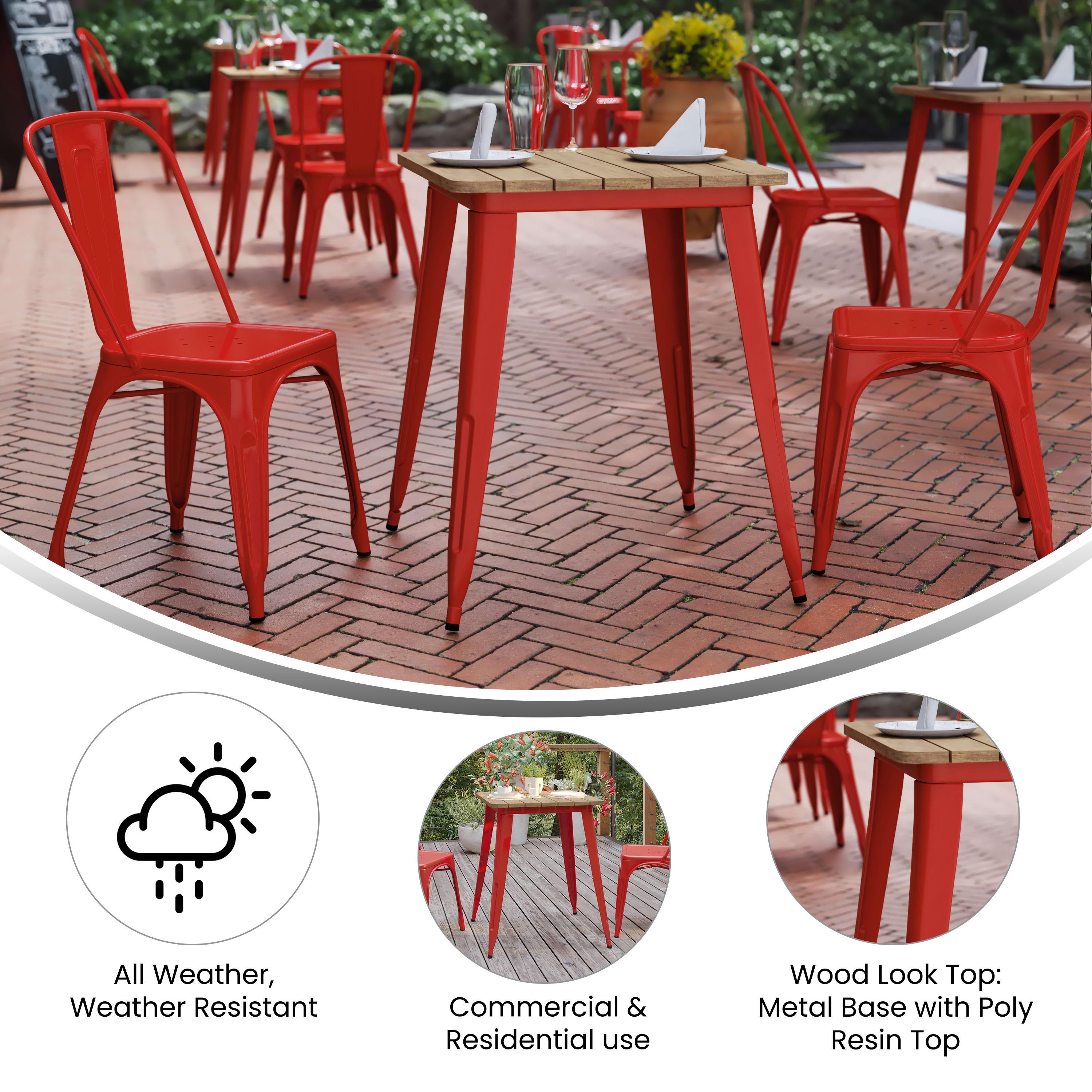 Declan Commercial Grade Indoor Outdoor Dining Table 23.75