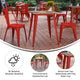 Brown/Red |#| 23.75inch SQ Commercial Poly Resin Restaurant Table with Steel Frame-Brown/Red