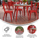 Brown/Red |#| 30inch RD Commercial Poly Resin Restaurant Table with Steel Frame-Brown/Red