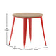 Brown/Red |#| 30inch RD Commercial Poly Resin Restaurant Table with Steel Frame-Brown/Red