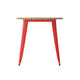 Brown/Red |#| 30inch RD Commercial Poly Resin Restaurant Table with Steel Frame-Brown/Red