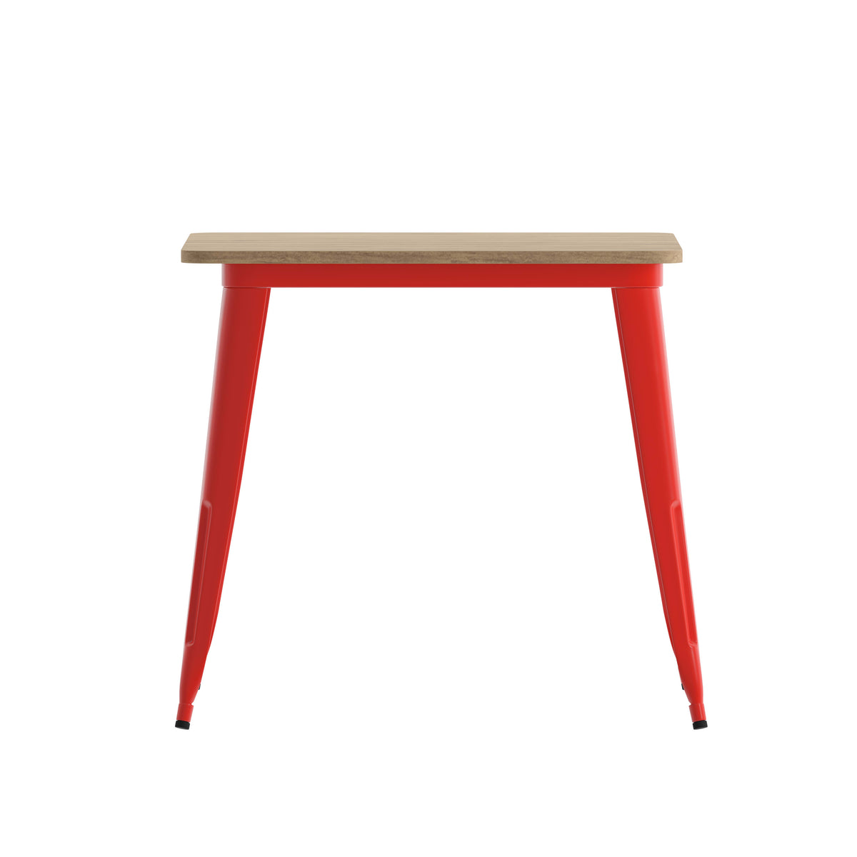 Brown/Red |#| 31.5inch SQ Commercial Poly Resin Restaurant Table with Steel Frame-Brown/Red