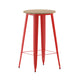 Brown/Red |#| 23.75inch RD Commercial Poly Bar Top Restaurant Table with Steel Frame-Brown/Red