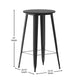 Black |#| 23.75inch RD Commercial Poly Bar Top Restaurant Table with Steel Frame-Black/Black