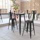 Black |#| 23.75inch RD Commercial Poly Bar Top Restaurant Table with Steel Frame-Black/Black