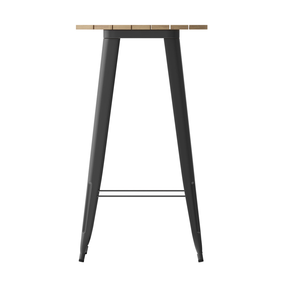 Brown/Black |#| 23.75inch RD Commercial Poly Bar Top Restaurant Table with Steel Frame-Brown/Black