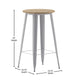 Brown/Silver |#| 23.75inch RD Commercial Poly Bar Top Restaurant Table with Steel Frame-Brown/Silver