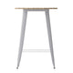 Brown/Silver |#| 30inch RD Commercial Poly Bar Top Restaurant Table with Steel Frame-Brown/Silver