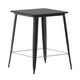 Black |#| 31.5inch SQ Commercial Poly Bar Top Restaurant Table with Steel Frame-Black/Black